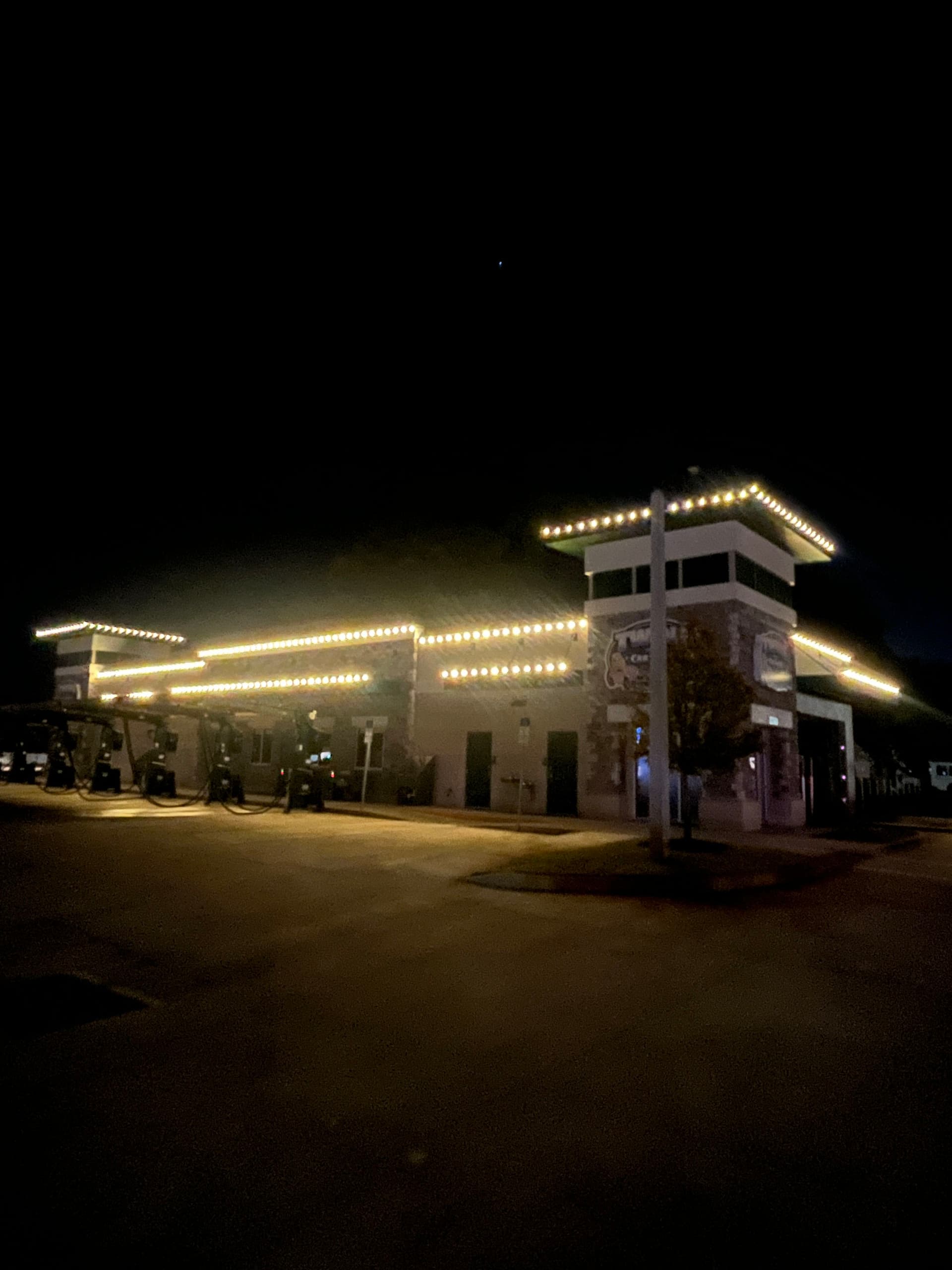 Custom Christmas Lights at Twins Car Wash in Merritt Island