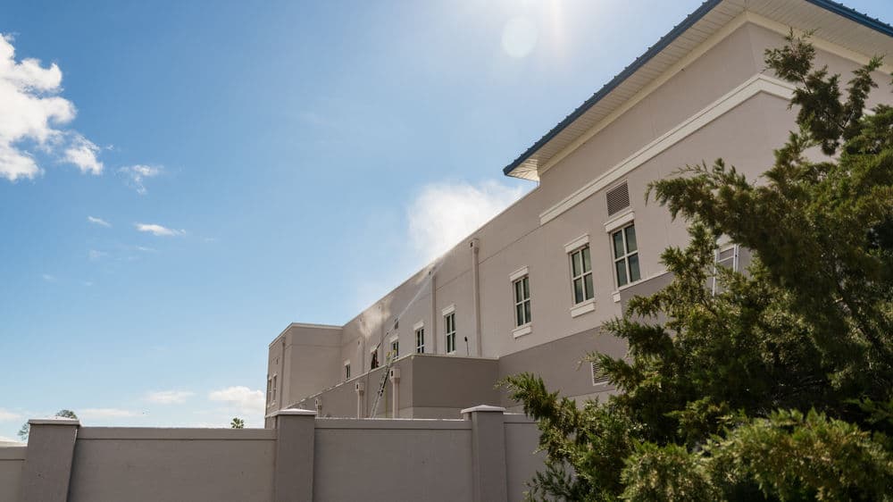 Gallery photos for TPO Roof Soft Wash and Window Cleaning at Rockledge Police HQ: Image #2